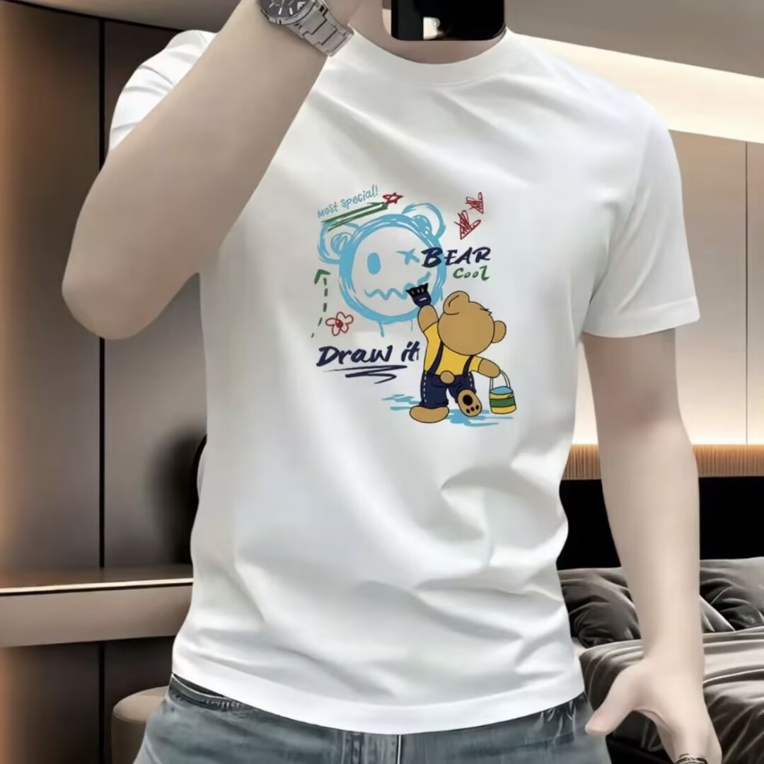 2026夏季新款短袖男士潮牌创意卡通百搭半袖体恤时尚潮流痞帅t恤