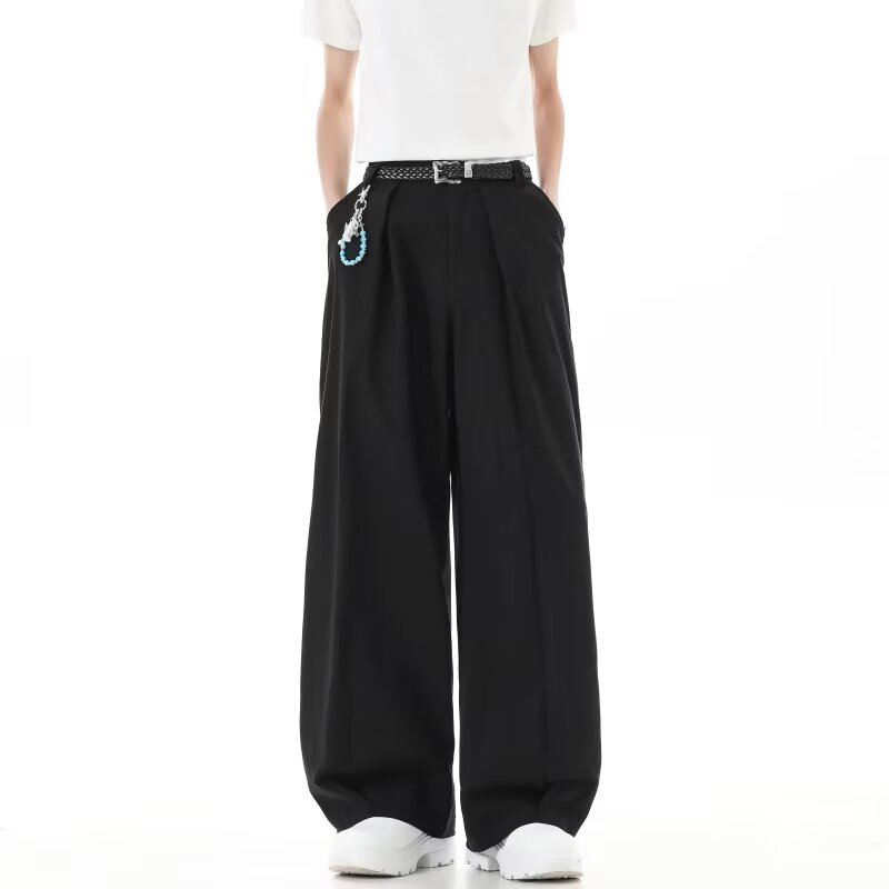 显瘦遮胯男女阔腿裤高级感老钱风春季直筒裤垂感拖地西装长裤子