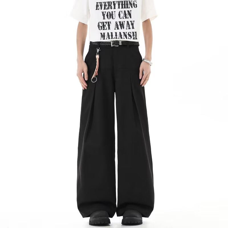 2026立体剪裁宽松阔腿西裤男简约高级感通勤百搭休闲西装裤子