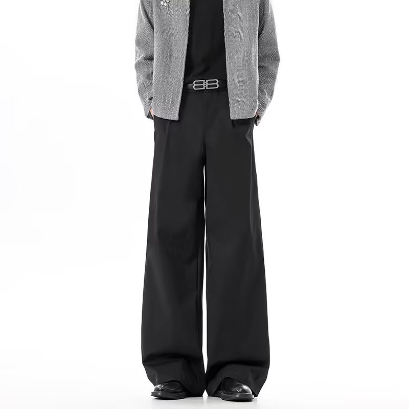 黑色美式高街裤子男春夏季2026新款潮牌百搭宽松直筒阔腿休闲裤男