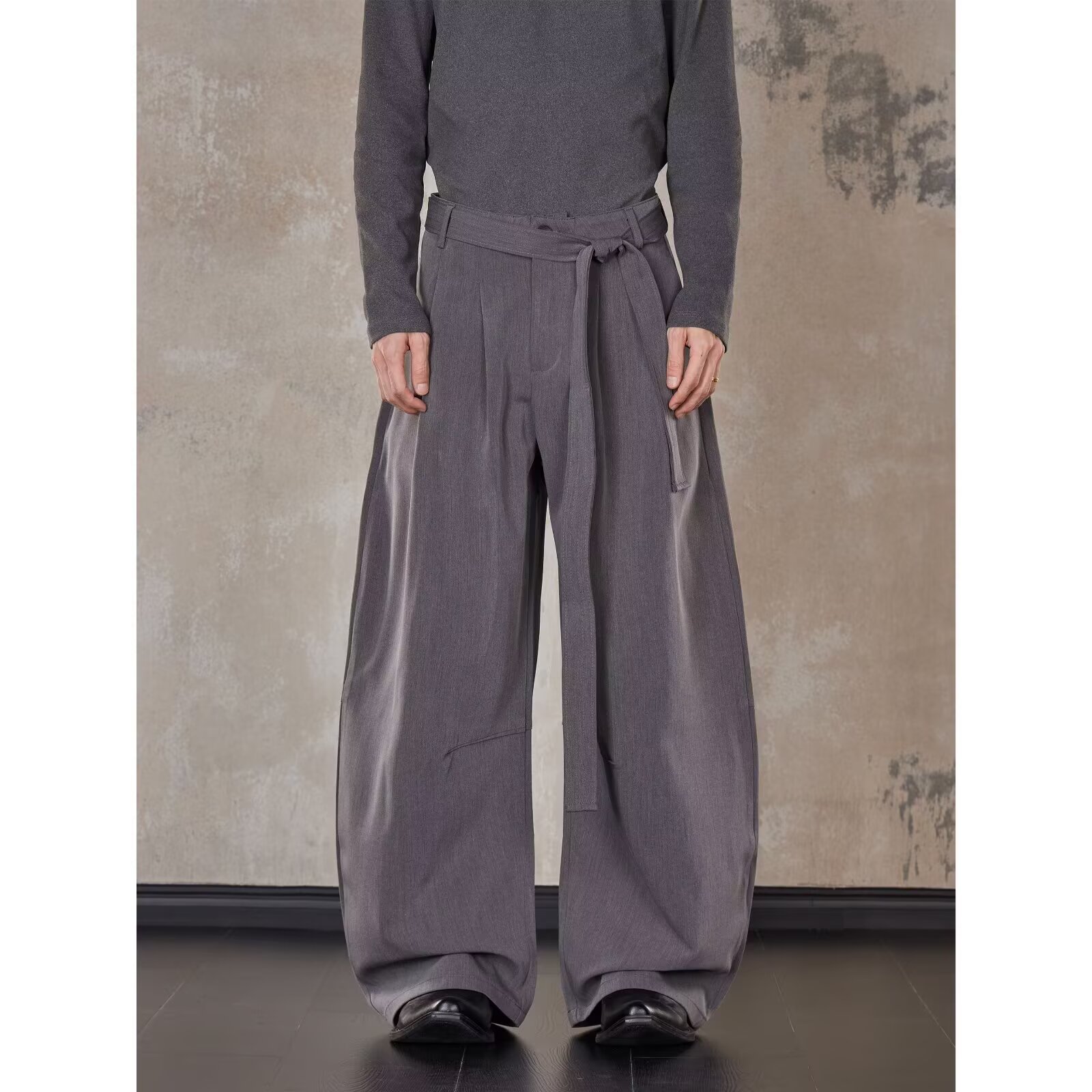 2026春季复古潮牌高级感打褶垂感西裤男女美式宽松百搭阔腿休闲裤