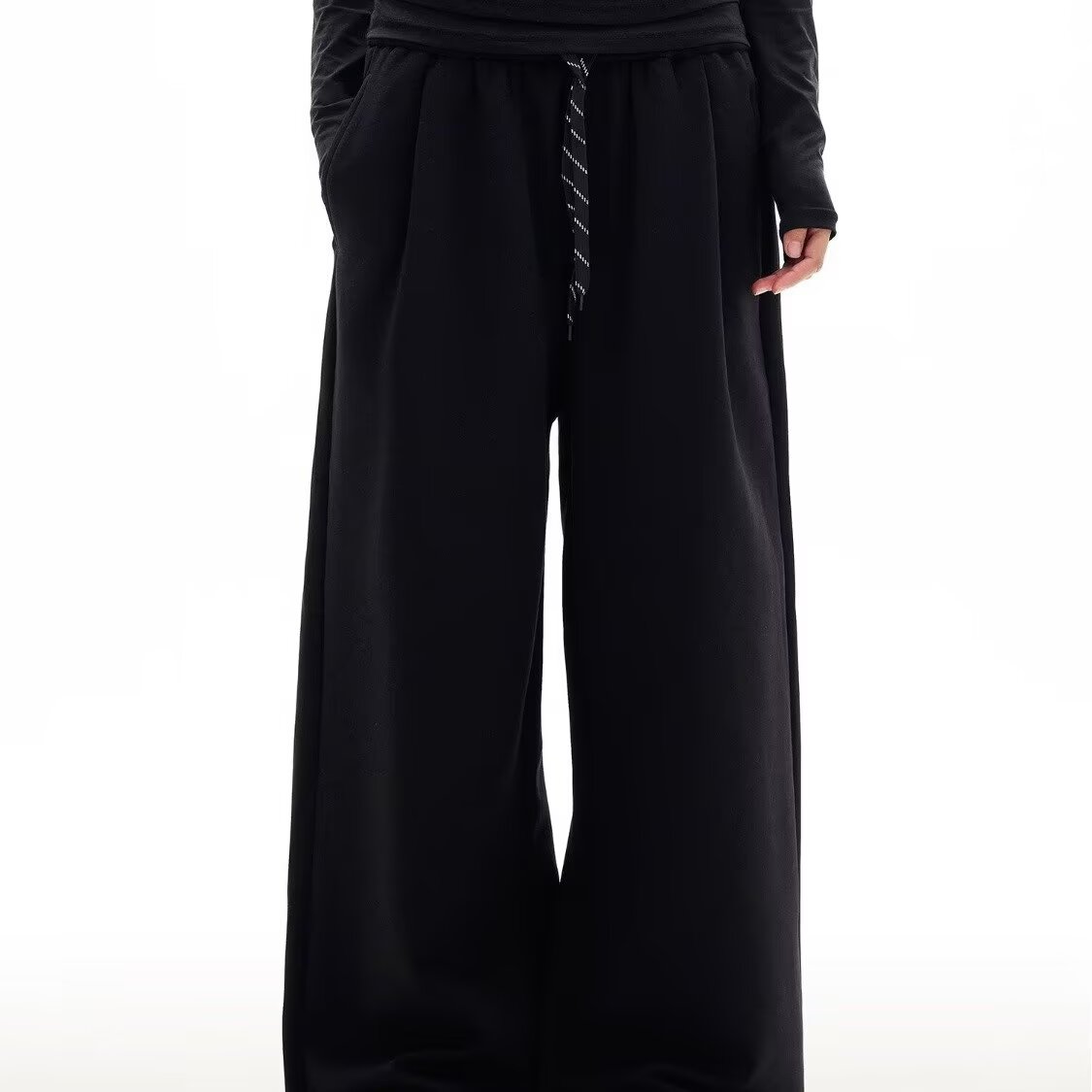 2026新款美式潮牌褶皱卫裤男士春季新款宽松直筒百搭运动休闲长裤