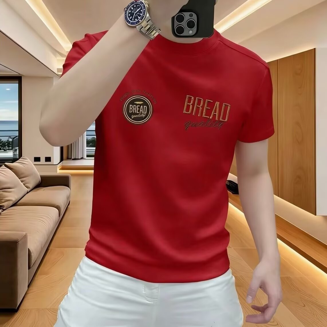 重磅短袖T恤男士夏季新款圆领潮牌宽松半袖体恤潮流百搭上衣