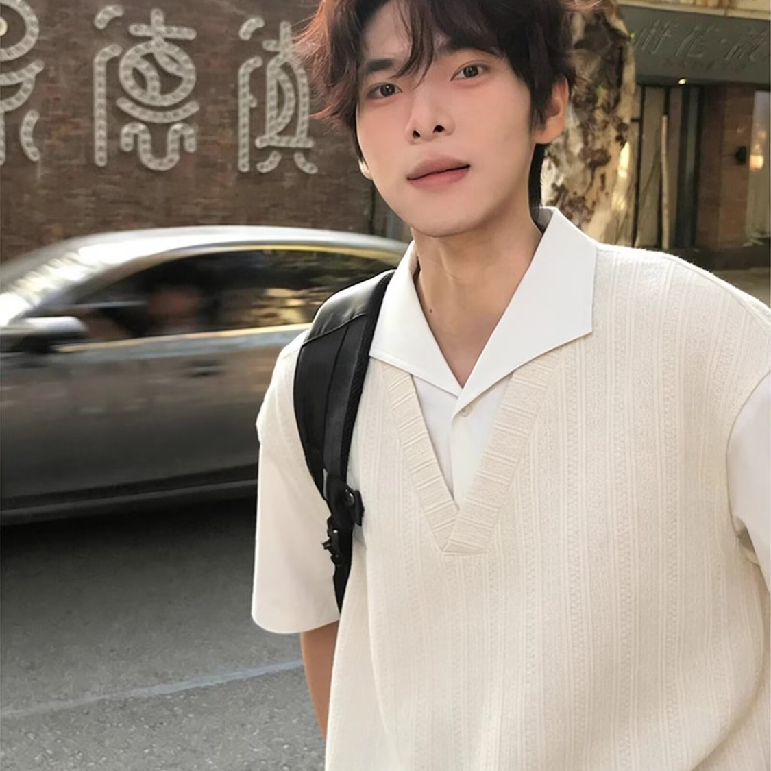 古巴领肌理感衬衫短袖男夏季新款百搭休闲T恤半袖宽松高级感外套