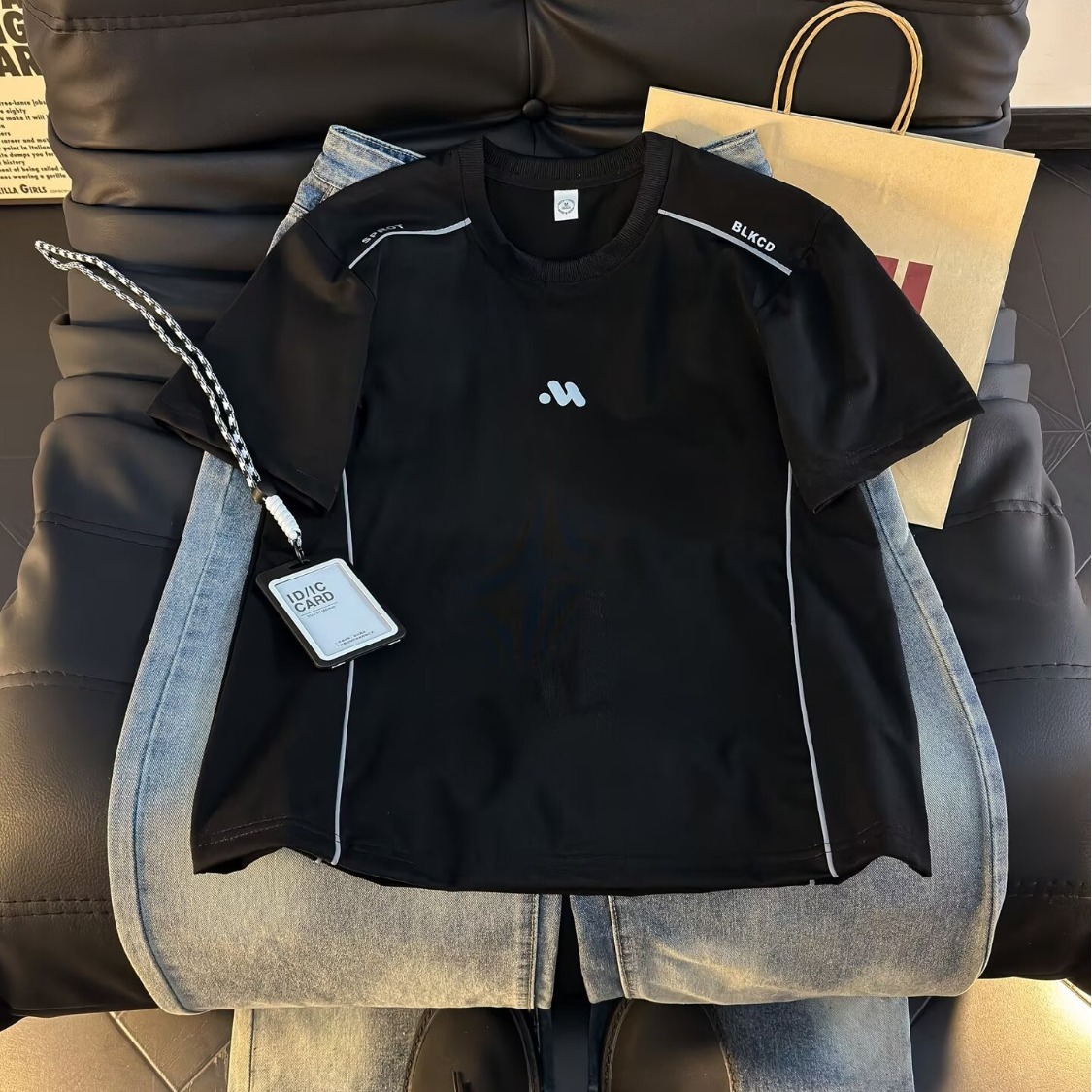 美式潮流短袖T恤男夏季潮牌cleanfit休闲半袖青少年学生宽松上衣