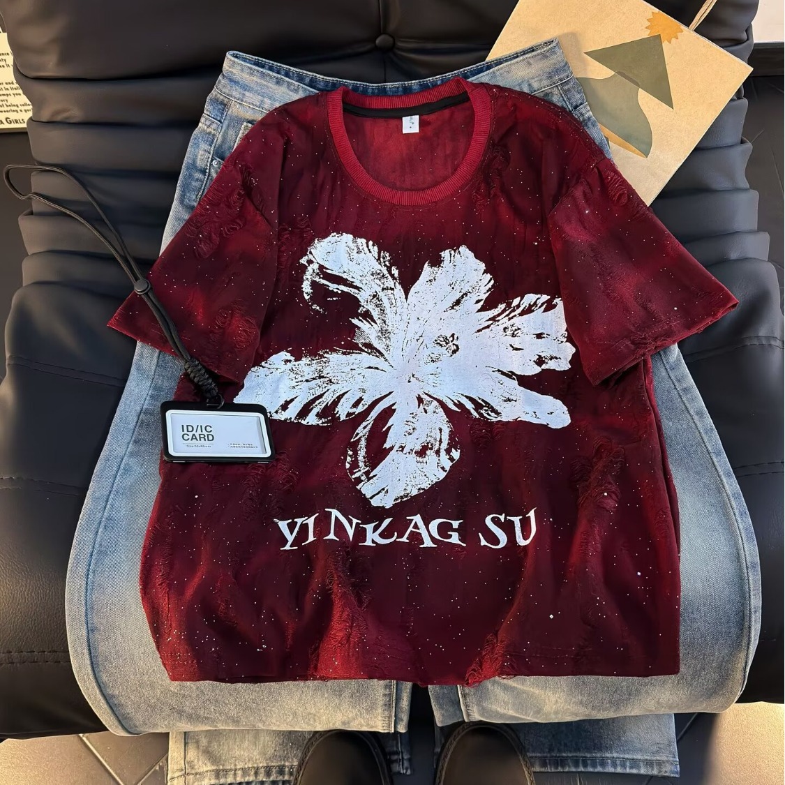 2026夏季新款字母短袖男款满天星男上衣百搭时尚轻奢半袖圆领潮流